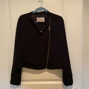 rachel roy black zip jacket